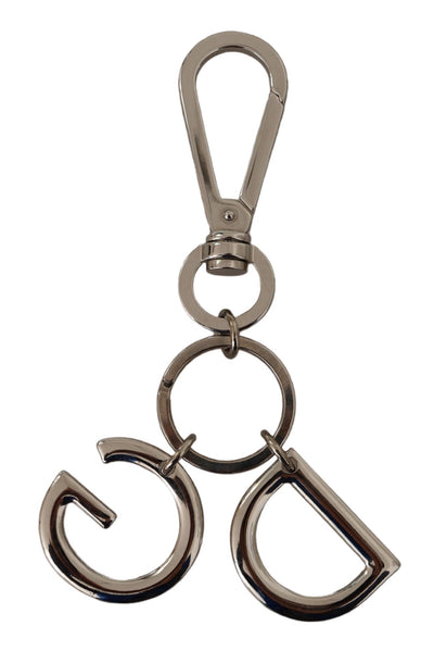 Silver Tone Brass Keyring DG Logo Keychain