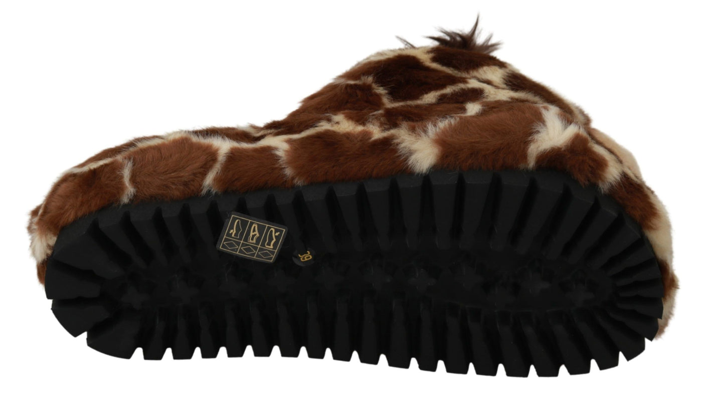 Brown Giraffe Slippers Flats Sandals Shoes