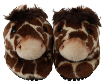 Brown Giraffe Slippers Flats Sandals Shoes