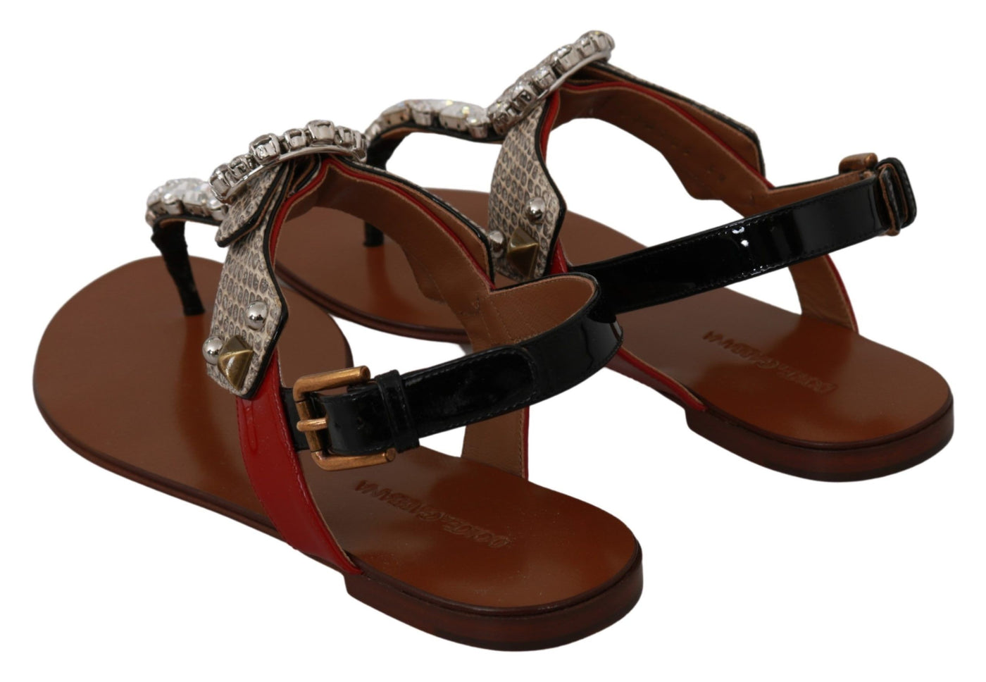 Leather Ayers Crystal Sandals Flip Flops Shoes