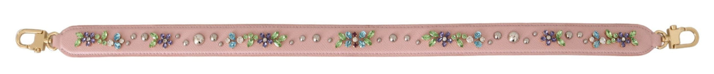 Pink Leather Crystal Stud Accessory Shoulder Strap