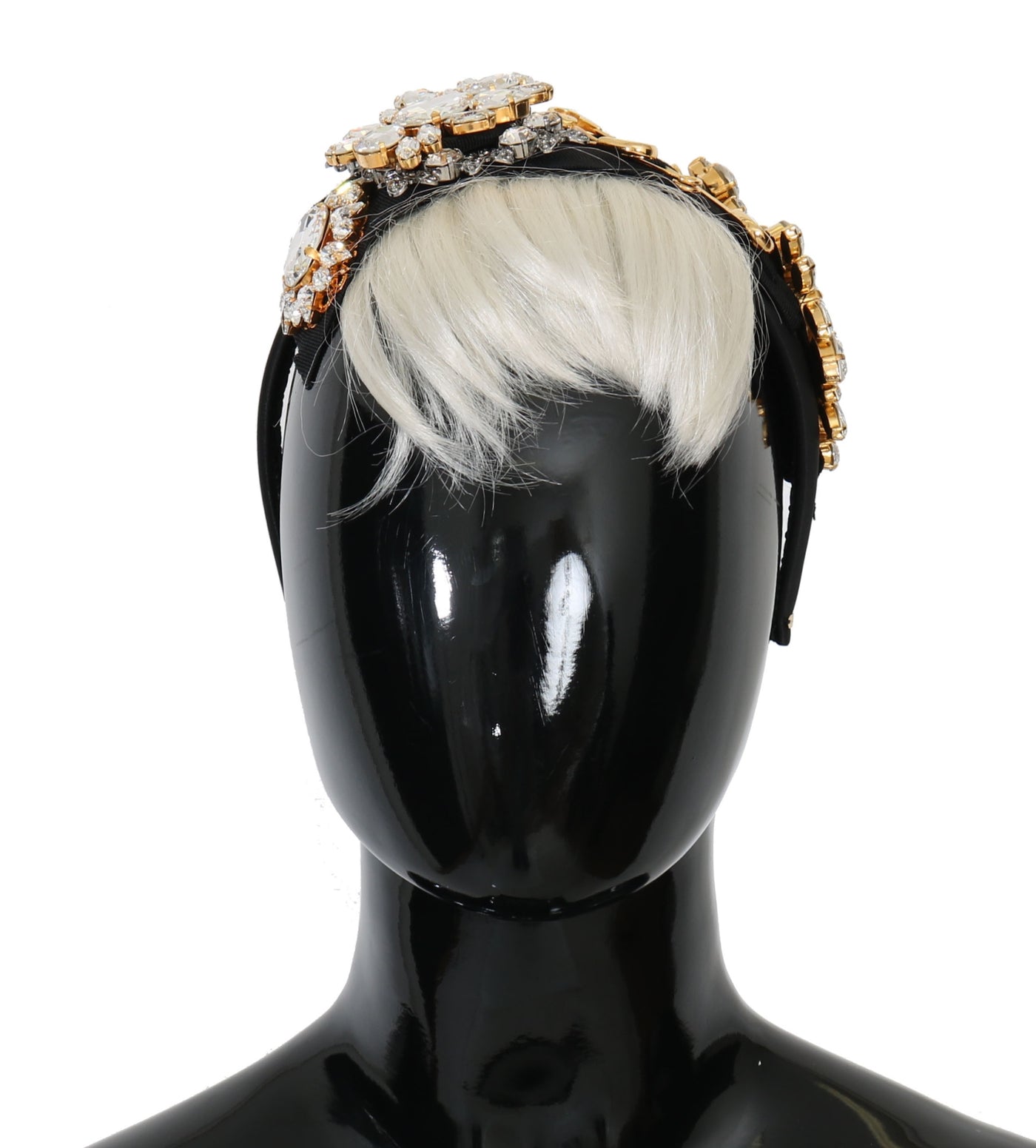 Black Crystal White Hair Parrucchiera Headband Diadem