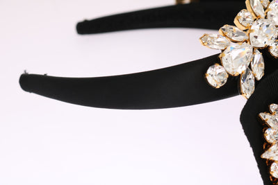 Black Crystal White Hair Parrucchiera Headband Diadem