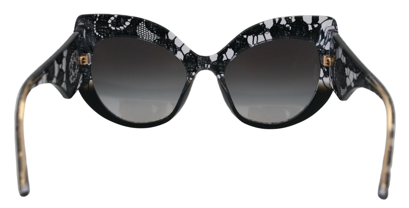 Black DG4321-F Acetate Lace Gradient Sunglasses