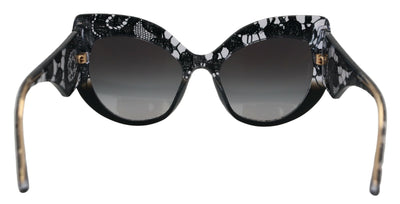 Black DG4321-F Acetate Lace Gradient Sunglasses