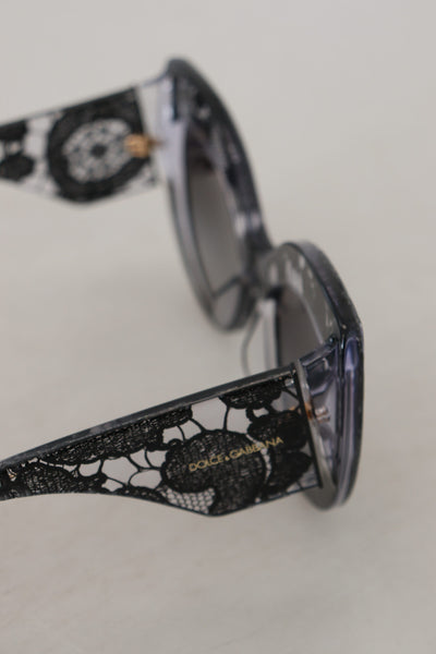 Black DG4321-F Acetate Lace Gradient Sunglasses