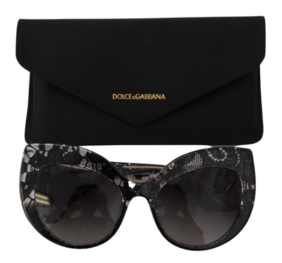 Black DG4321-F Acetate Lace Gradient Sunglasses