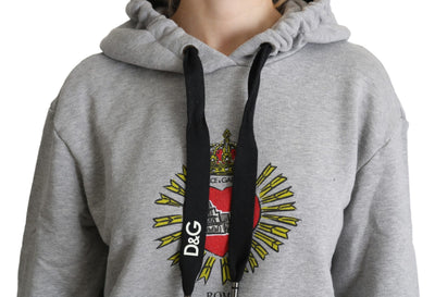 Gray Printed Hooded Exclusive Logo Sweater