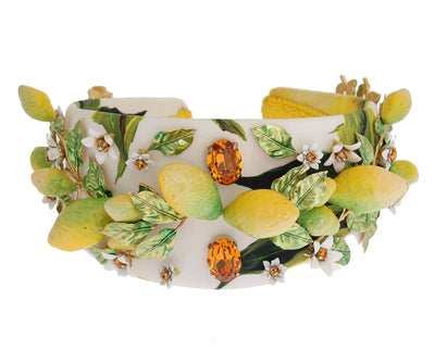 Yellow Lemons Sicily Crystal Diadem Tiara Headband