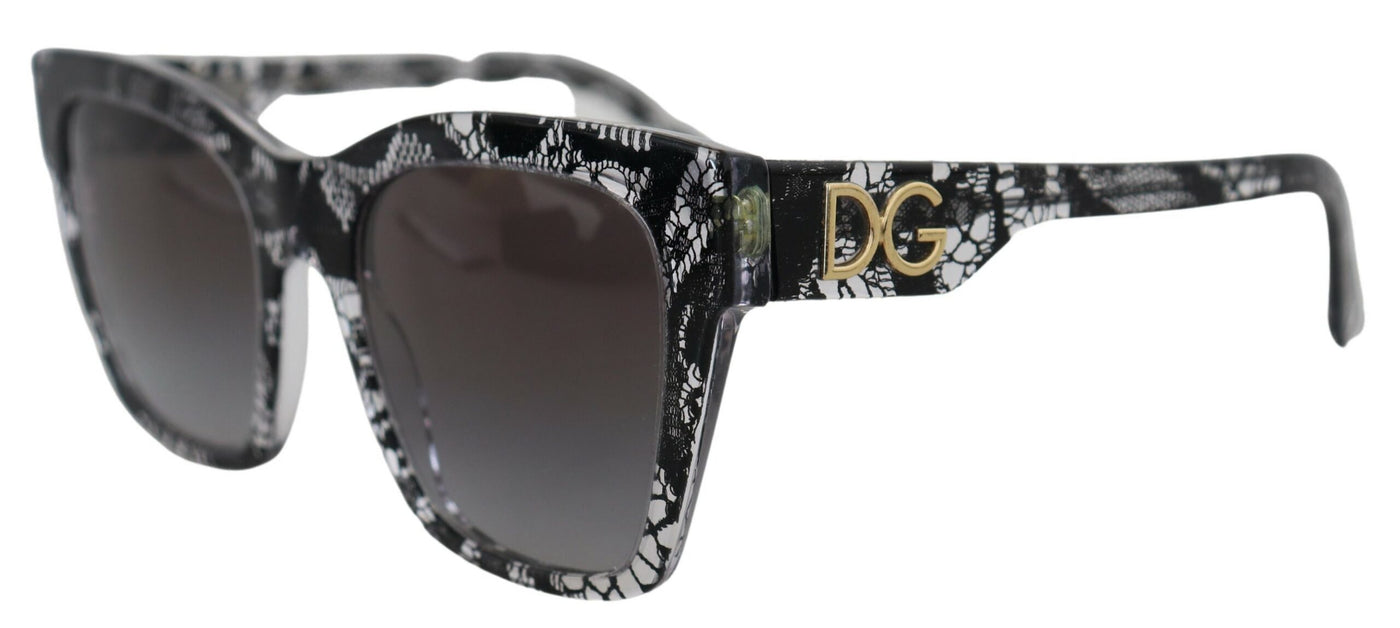 Black DG4384 Lace Square Acetate Full Rim Sunglasses