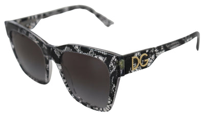 Black DG4384 Lace Square Acetate Full Rim Sunglasses