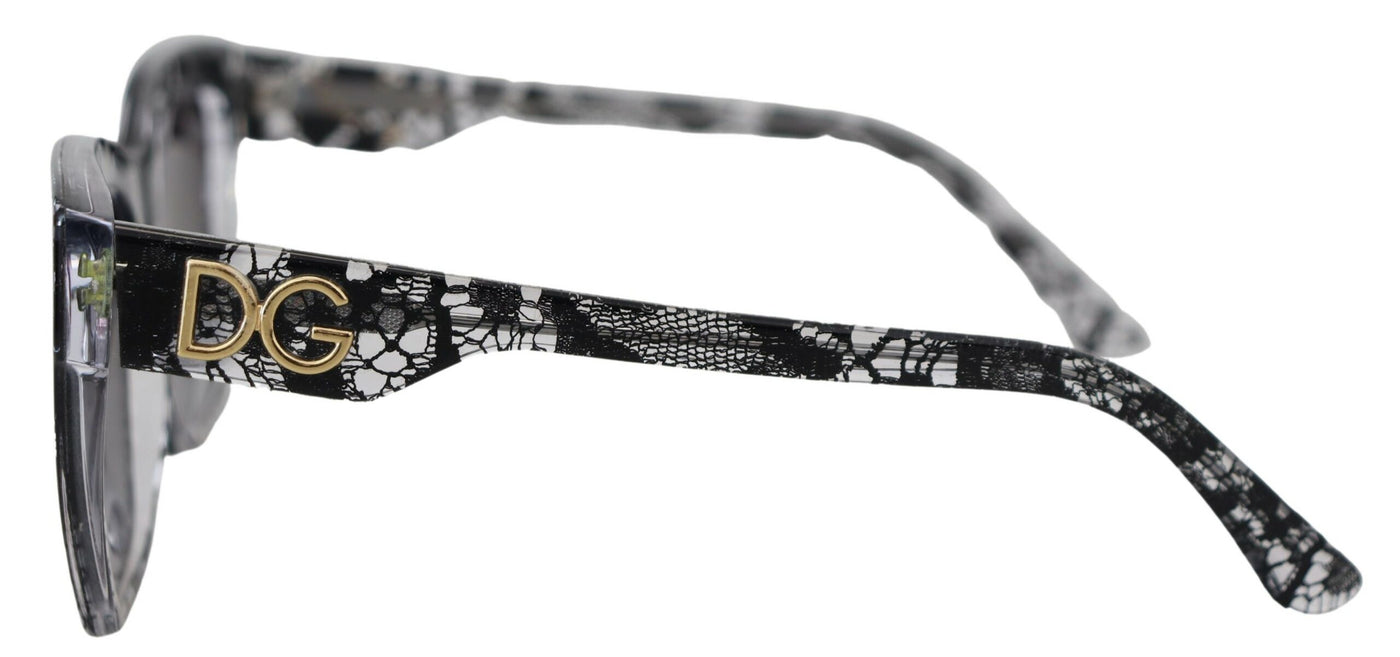 Black DG4384 Lace Square Acetate Full Rim Sunglasses