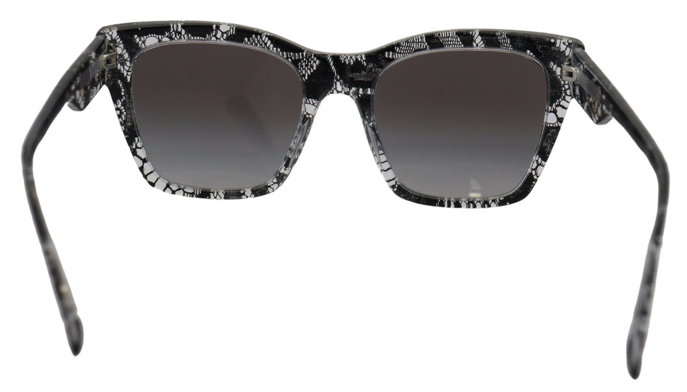 Black DG4384 Lace Square Acetate Full Rim Sunglasses