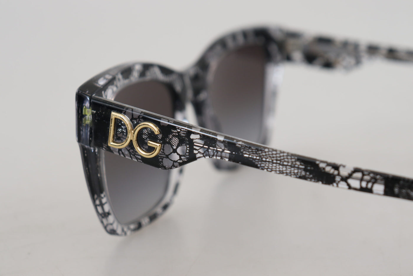 Black DG4384 Lace Square Acetate Full Rim Sunglasses