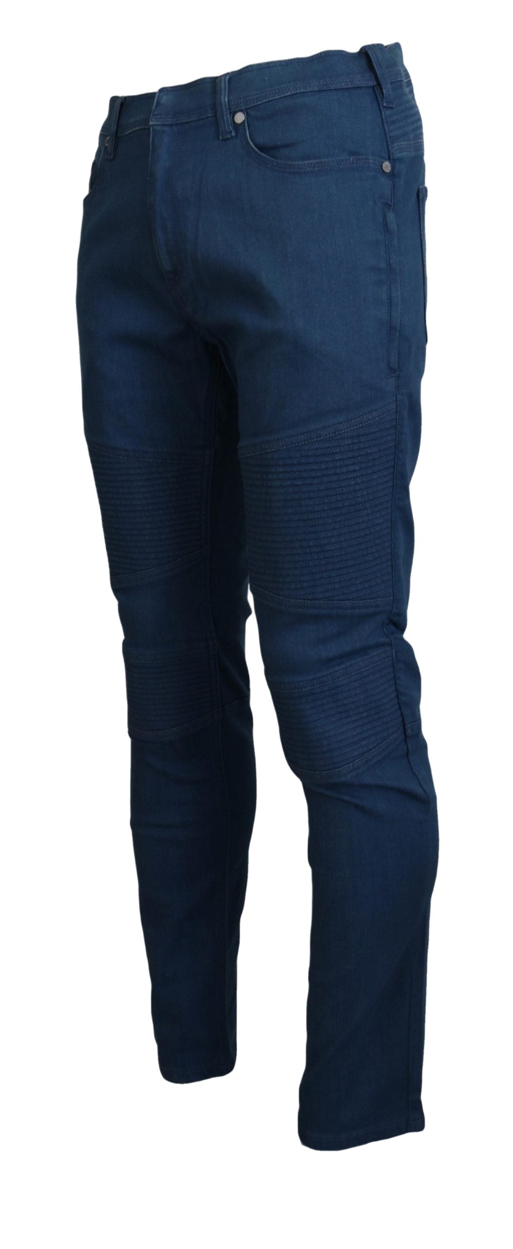 Blue Cotton Tapered Casual Denim Jeans