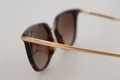 Brown DG4363F Havana Acetate Frame Irregular Sunglasses