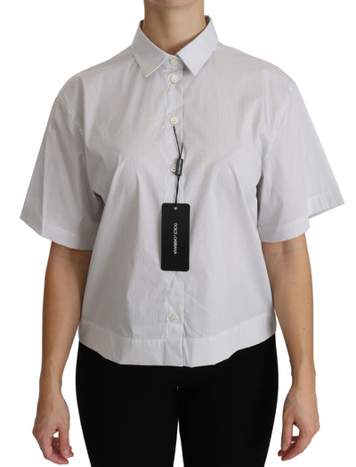 White Collared Short Sleeve Polo Shirt Top