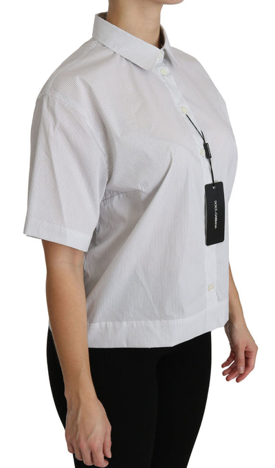 White Collared Short Sleeve Polo Shirt Top