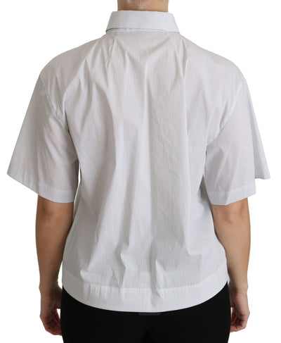 White Collared Short Sleeve Polo Shirt Top