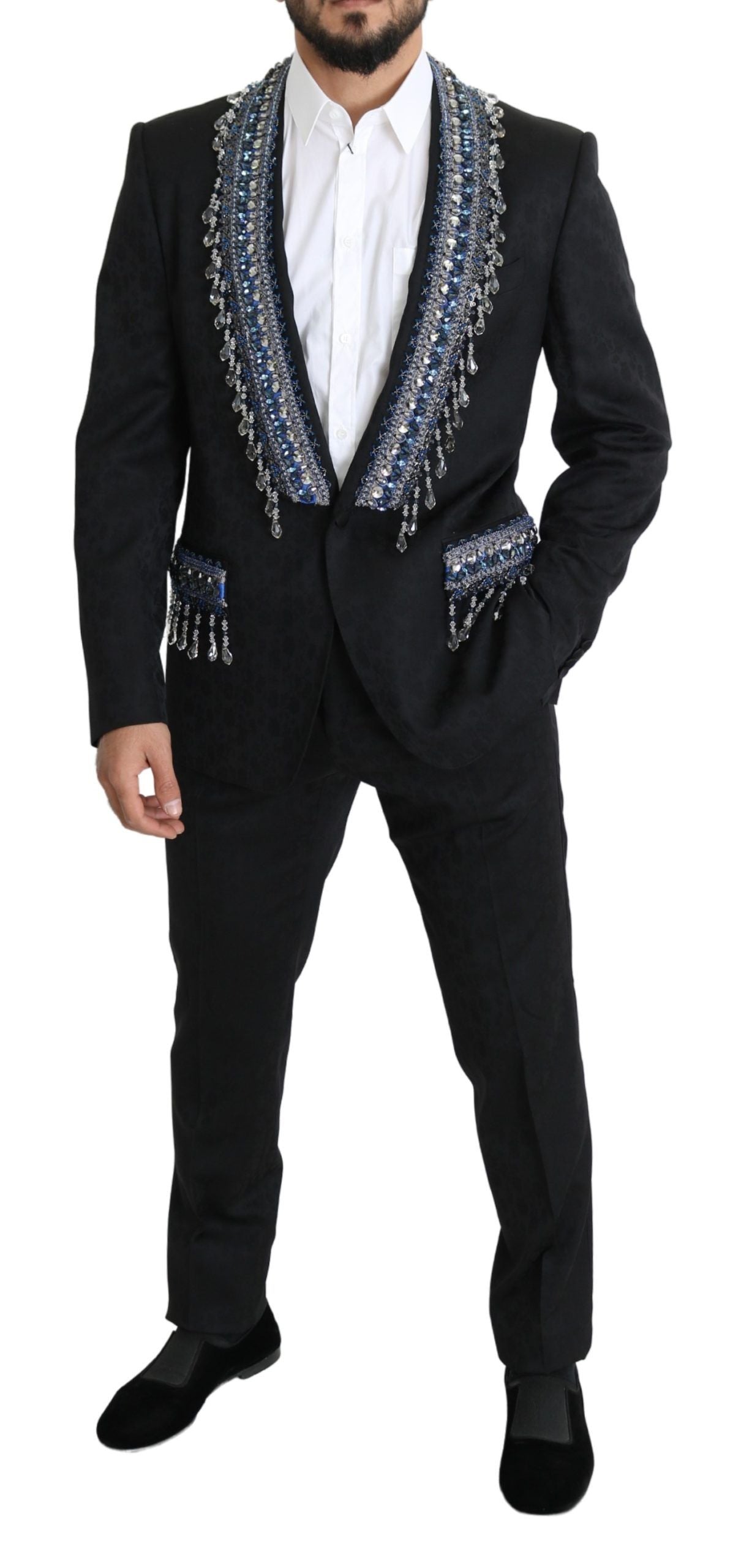 Black Beads Embellished 2 Piece MARTINI Suit