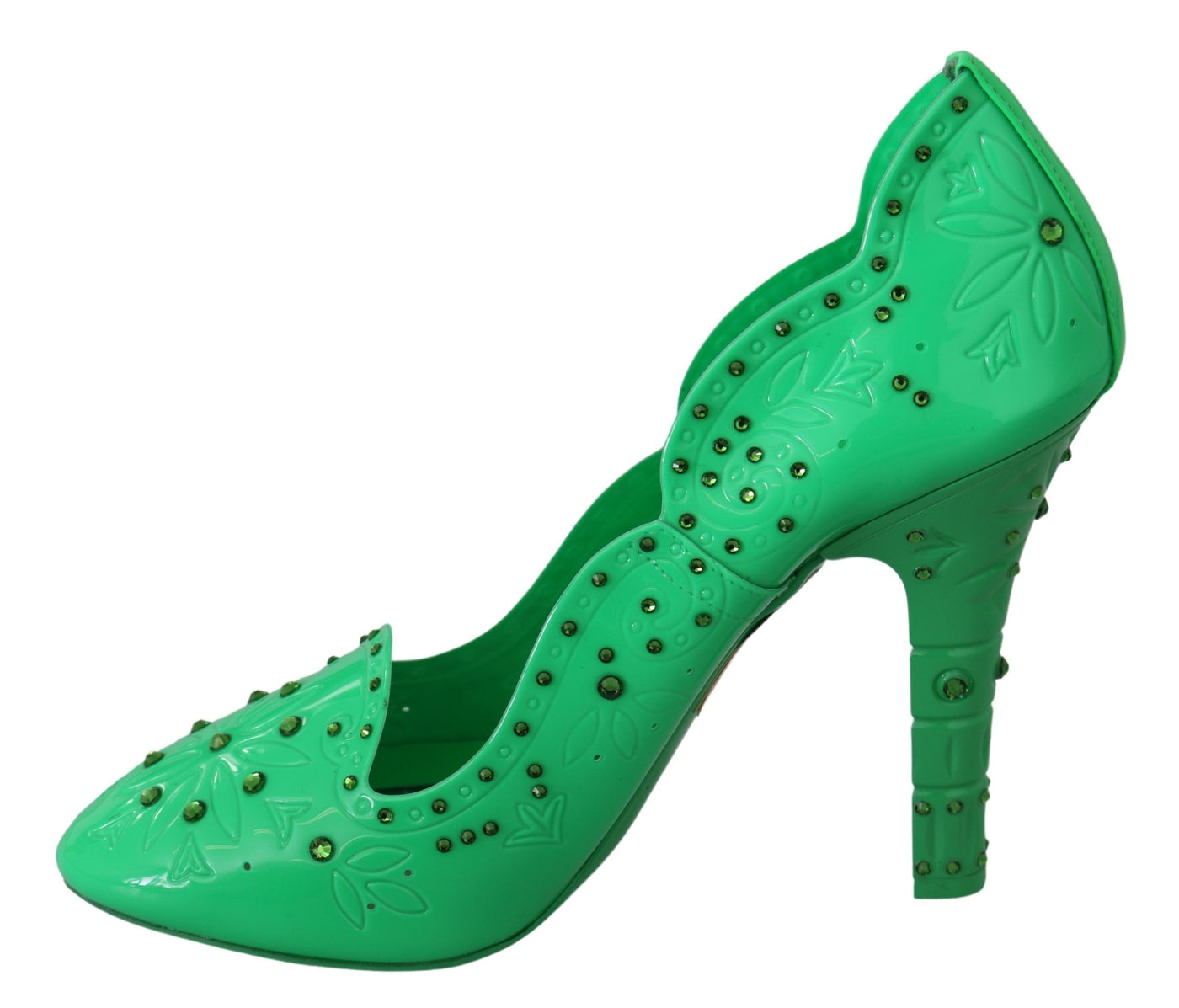 Green Crystal Floral Heels CINDERELLA Shoes