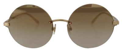 Gold DG2228 Women Round Gradient Lenses Sunglasses