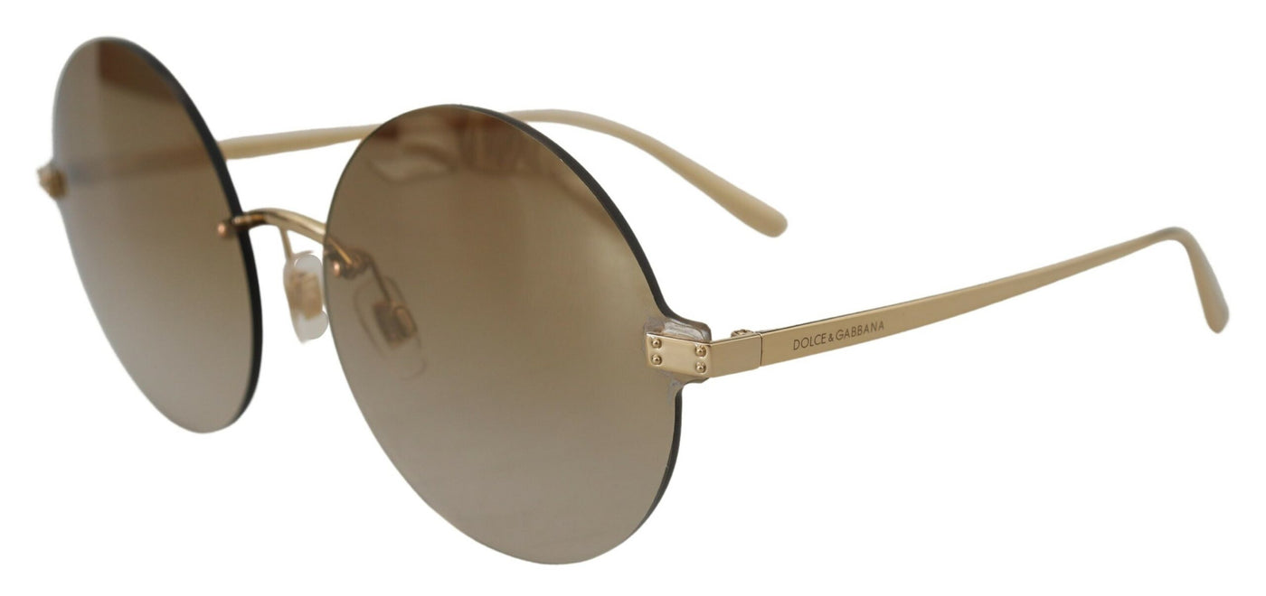 Gold DG2228 Women Round Gradient Lenses Sunglasses