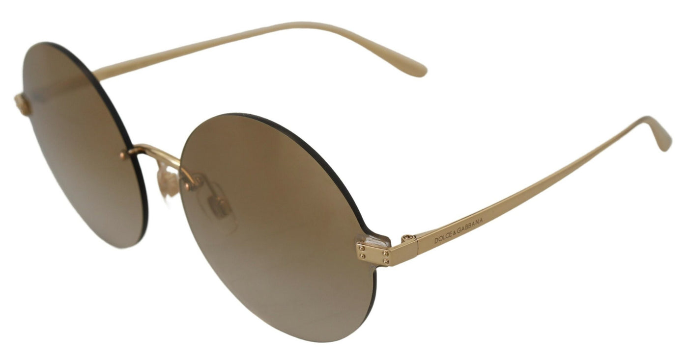 Gold DG2228 Women Round Gradient Lenses Sunglasses