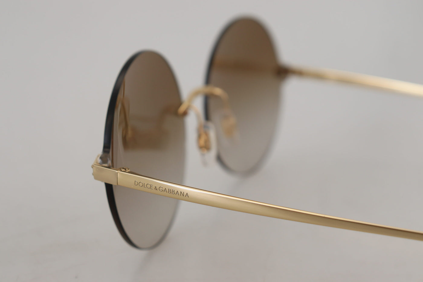 Gold DG2228 Women Round Gradient Lenses Sunglasses