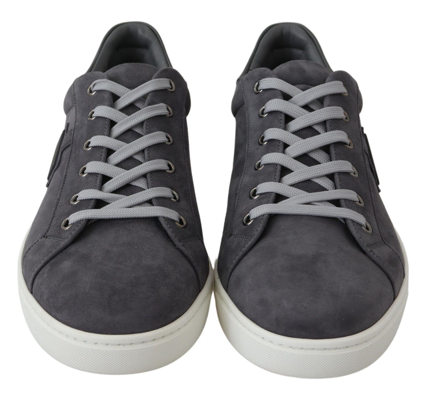 Gray Suede Leather Mens Low Sneakers Shoes