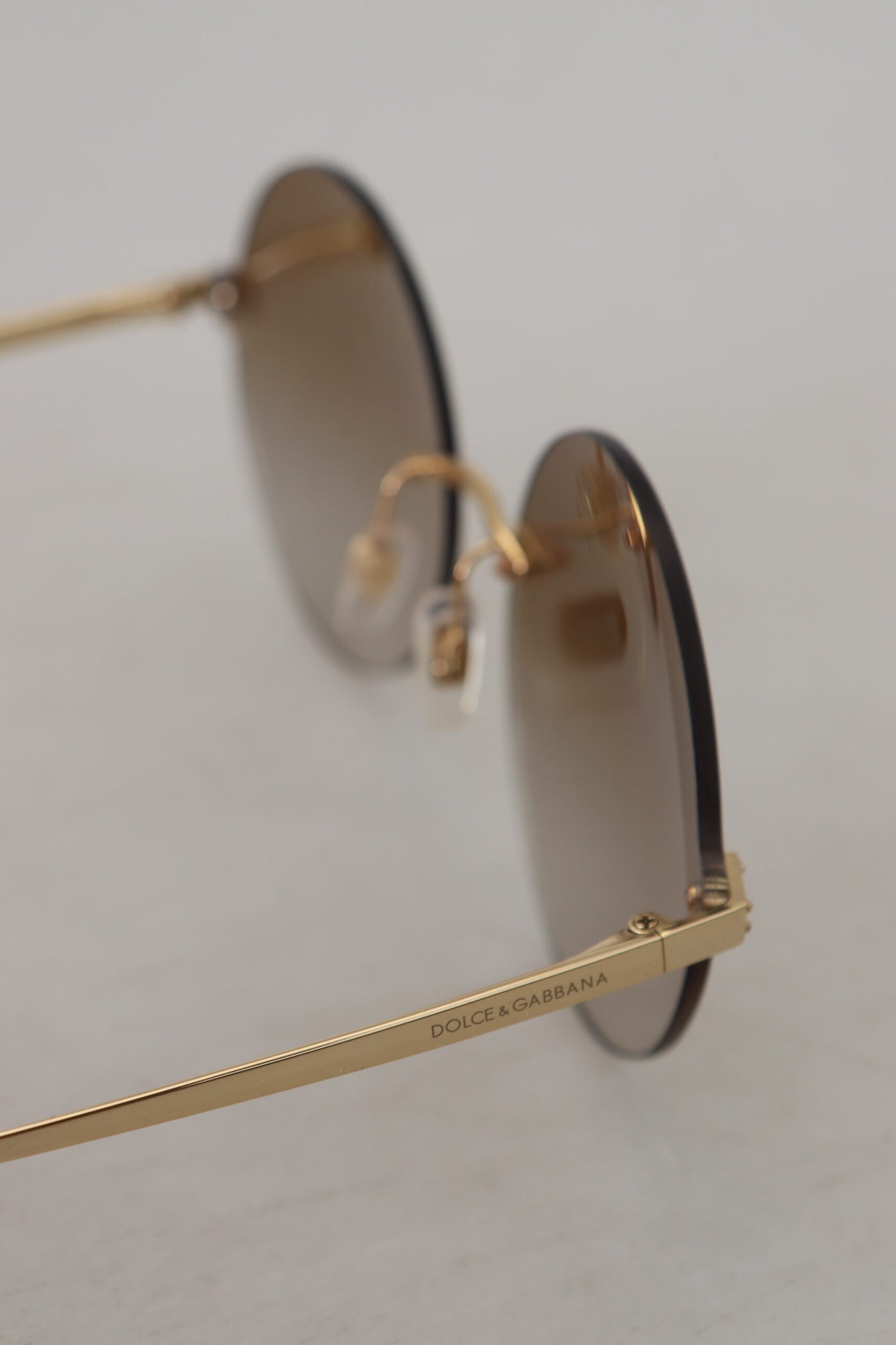 Gold DG2228 Women Round Gradient Lenses Sunglasses