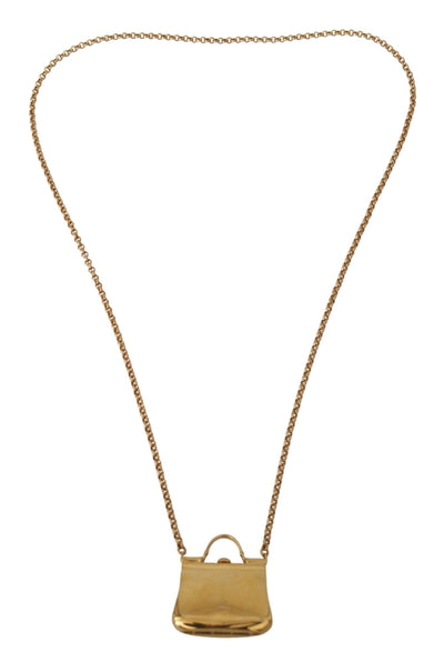 Bag Sicily Gold Brass Chain Micro Bag Pendant Necklace