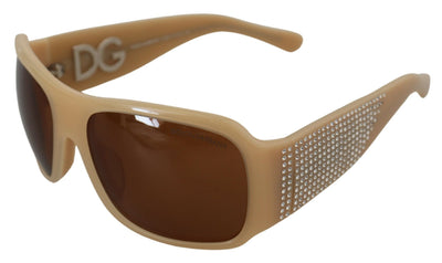 Cream DG4027B Swarovski Stones Brown Lens Sunglasses