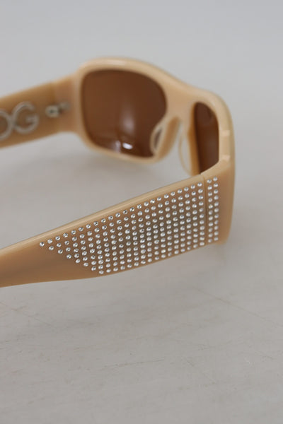 Cream DG4027B Swarovski Stones Brown Lens Sunglasses