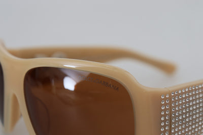 Cream DG4027B Swarovski Stones Brown Lens Sunglasses