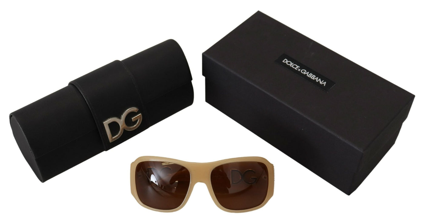 Cream DG4027B Swarovski Stones Brown Lens Sunglasses