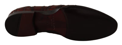 Bordeaux Exotic Leather Dress Derby  Shoes