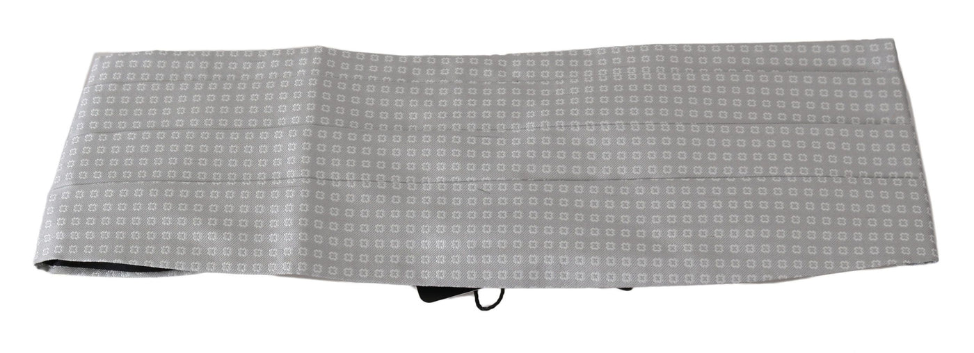 Gray Patterned Waist Belt Silk Cummerbund