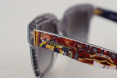 Gray Printed DG4277 Rectangle Gold Logo Badge Sunglasses