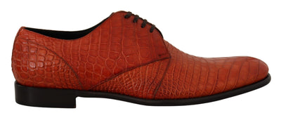 Orange Exotic Leather Dress Derby Shoes