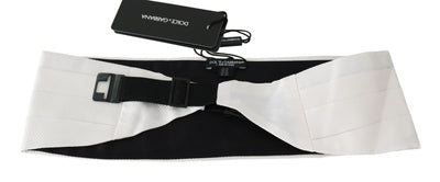 White Men Waist Belt 100% Silk Cummerbund