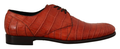 Orange Exotic Leather Dress Derby Shoes