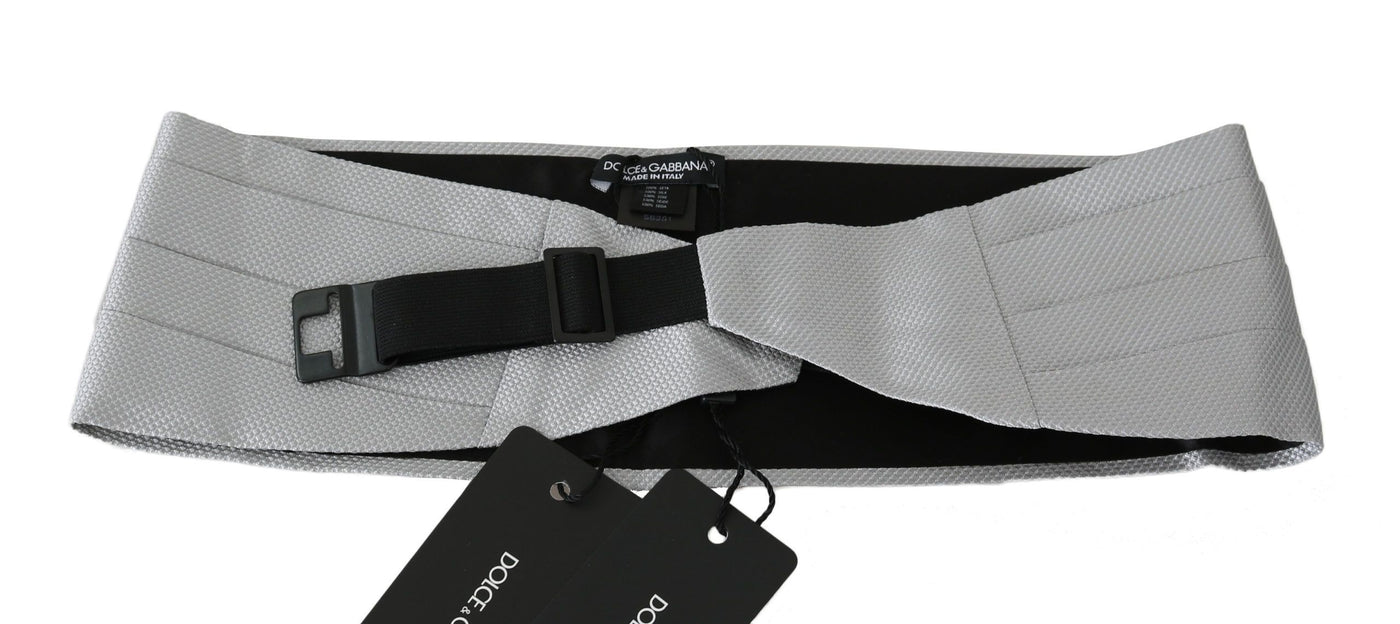 Gray Men Waist Belt 100% Silk Cummerbund