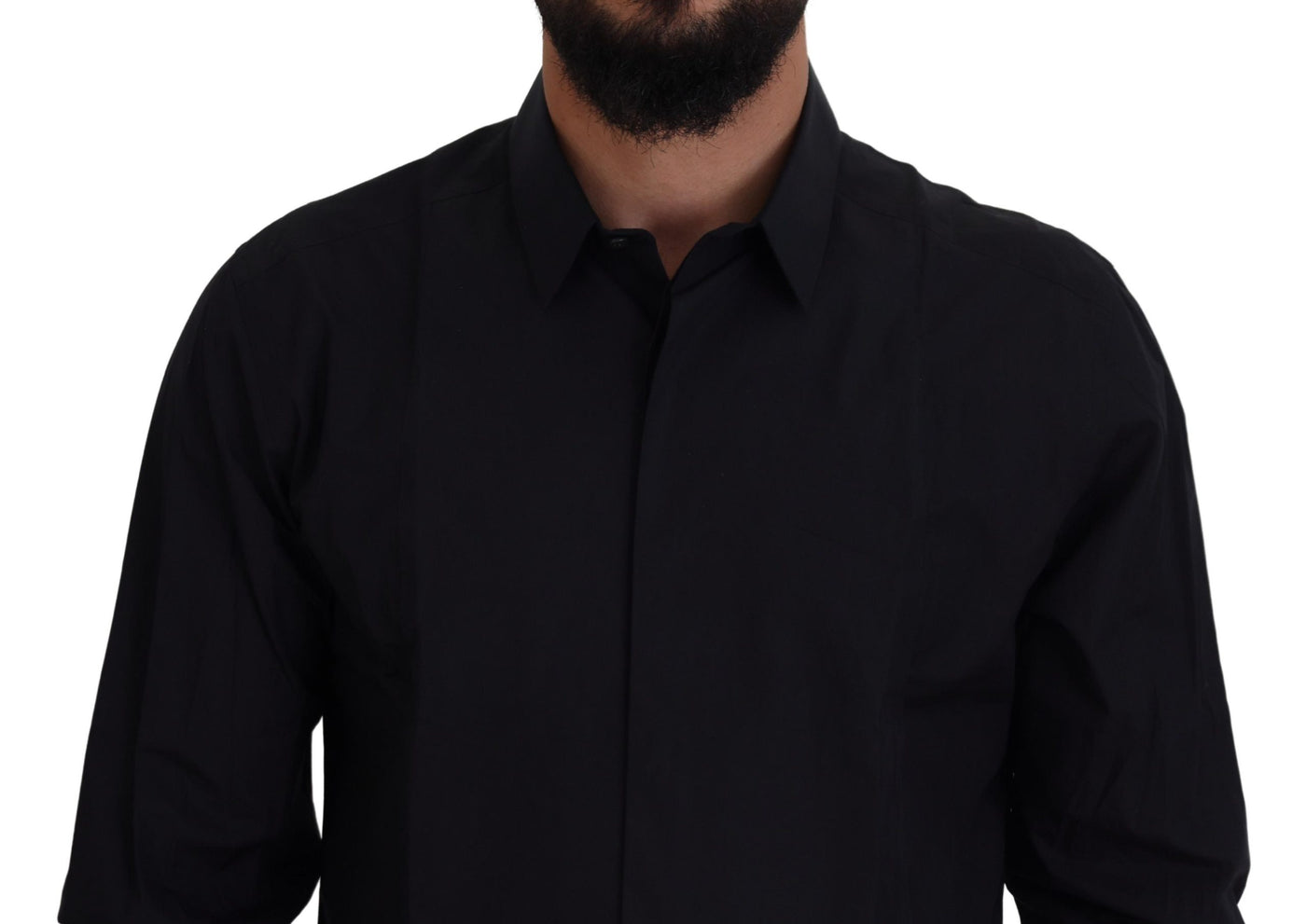 Black Gold Cotton Slim Fit Dress Mens Shirt