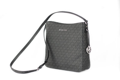 Jet Set Large Signature Messenger Crossbody Bag (Black Signature)