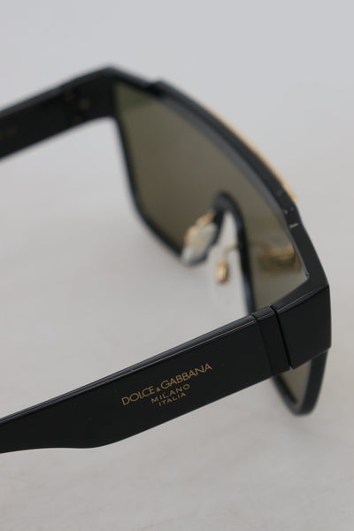 Black DG6125 Full Rim Frame Yellow Lens Sunglasses