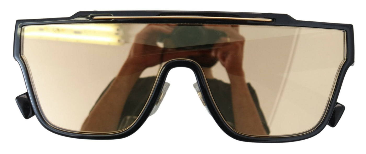 Black DG6125 Full Rim Frame Yellow Lens Sunglasses