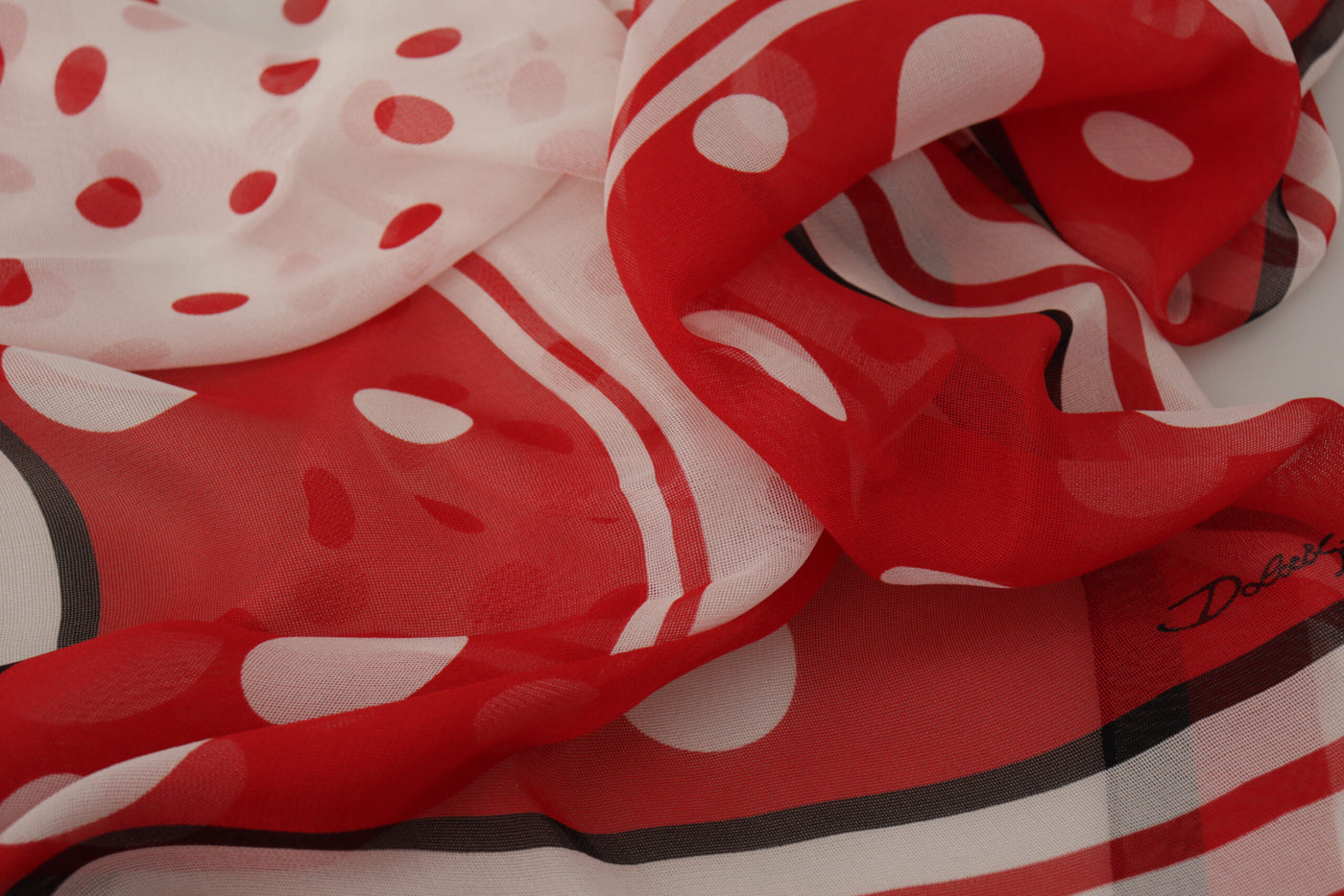 Red White Polka Dots Shawl Wrap Scarf