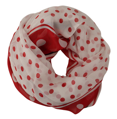 Red White Polka Dots Shawl Wrap Scarf