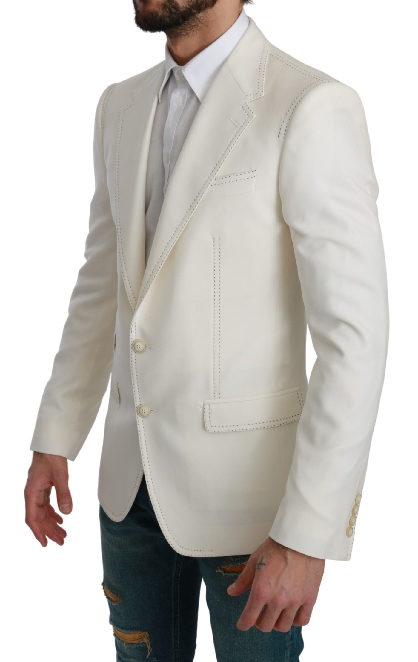 SICILIA Cream Single Breasted Formal Blazer